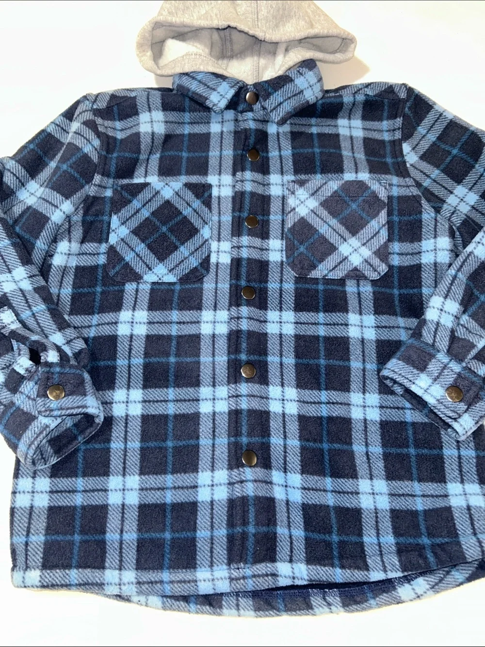 Freedom Foundry Boy’s Plaid Fleece Sherpa Snap Up Jacket Small (7/8)